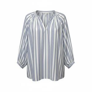 Old Navy Plus 2X Blue White Striped Peasant Blouse Cotton Boho Top
